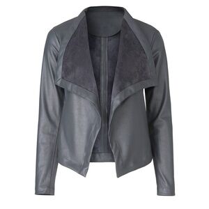 BB Dakota | Gracelyn Faux Leather Jacket Grey Size Medium
